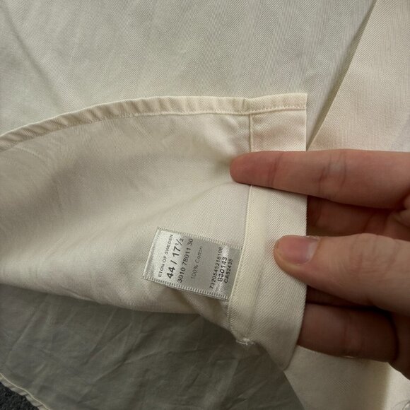 Eton Classic 17.5 Yellow Button Up Shirt Long Sleeve Men Cotton Sweden Designer - Picture 14 of 16